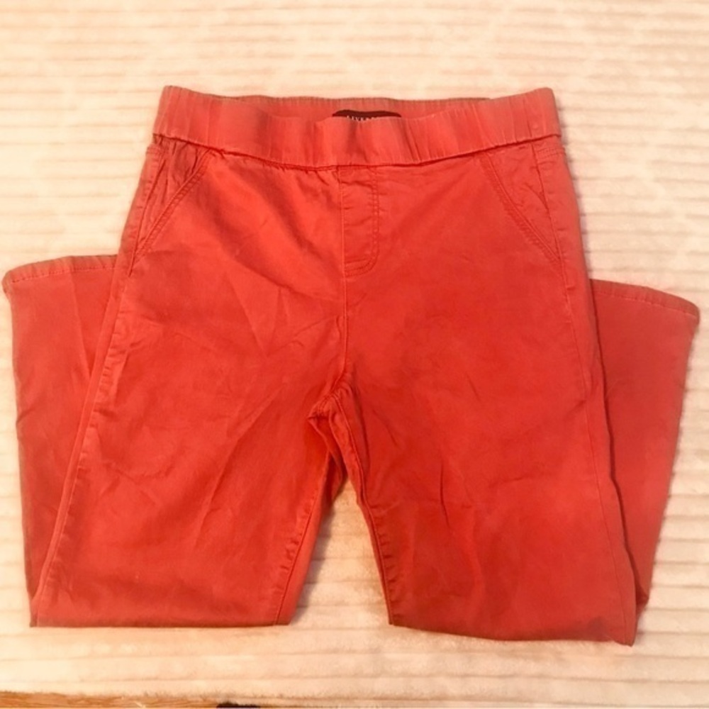 Liverpool Jeans Co Bossa Nova Coral Red Pull On Ankle Leggings Pants size 8 29